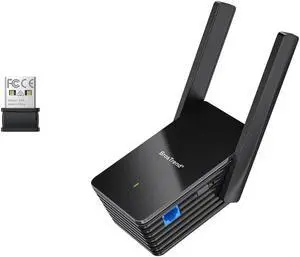 BrosTrend AX1500 WiFi 6 WiFi to Ethernet Adapter with Gigabit Port, Dual Band WiFi Bridge + AX300 Nano USB WiFi 6 Adapter, 2.4GHz WiFi Adapter for Desktop PC Laptop for Windows 11/10/7, NOT for Mac
