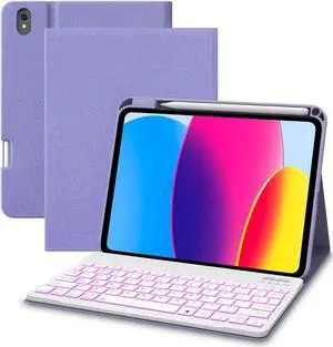 Keyboard Case for iPad 10.9" Air 5th Gen 2022/Air 4th Gen 2020,Pro 11" 3rd Gen 2021/2nd Gen 2020/1st Gen 2018,Built-in Pencil Charging Holder,Backlit Keyboard,Auto Sleep/Wake (Purple, 10th-10.9inch)