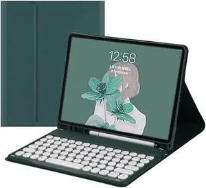 QIYIBOCASE Keyboard Case for Galaxy Tab S9 FE Plus/Tab S9 Plus Case 12.4" 2023 Release, Slim Folio Cover with S Pen Holder, Magnetically Wireless Detachable Keyboard (Teal)