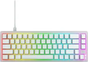Xtrfy Cherry K5V2 Compact, Mechanical Gaming Keyboard in 65% Format US Layout Hot Swappable, Cherry MX2A RED Switches (Transparent White)