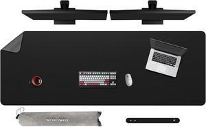 Chihein PU Leather Desk Mat 66.9" x 23.6" Dual Side Office Desk Pad, Large Mouse Pad, Waterproof Writing Desk pad for Office/Home/Gaming (Black/Gray)