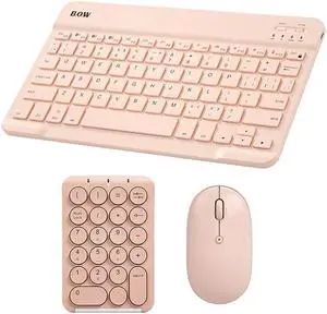 Portable Keypad and Mouse Set, Slim Computer Accessories Compatible with Android, M-A-C, i-O-S, Windows for Tablet & Laptop, 3 PCS