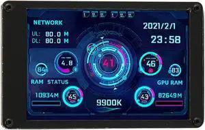 Computer Temp Monitor, 3.5 IPS USB Mini Screen, PC Sensor Panel Display, PC Temperature Display for PC Case, for Linux RPi Wins