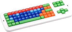 Clevy Kids Computer Keyboard - Children's Lowercase USB Colorful Spill Proof Keyboard for Early Education - Designed to Help Teach Writing and Typing Skills to Kids and Toddlers
