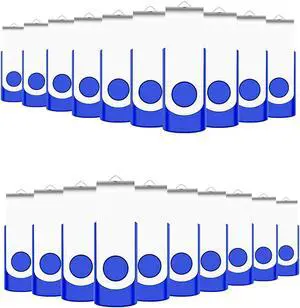 256MB Bulk Flash Drives 50 Pack, EASTBULL USB 2.0 Fast Speed Flash Drives Bulk Swivel Thumb Drives Pack (Blue)