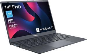 ECOHERO Laptop Computer, 8GB DDR4 RAM/256GB SSD, Celeron J4005 Processor, 14 Inch FHD Display, Win 11 Thin & Portable Notebook PC, 2.4G/5G WiFi and Bluetooth 5.1