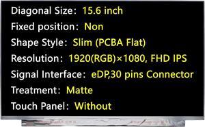 JHK JIEHONGKE New Screen Replacement for B156HAN02.1 HW:0A HW:4A HW:7A HW:CA HW:9C,eDP,30 pins Connector 1920(RGB)x1080 FHD IPS Matte LCD LED Display