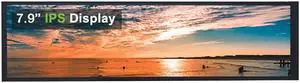 EDIY 7.9 Inch IPS Screen for Aida64 1280x400 Raspberry Pi PC CPU Sub Monitor GPU Rack Vehicle Mounted Fan Speed Analog Display with Drive Board