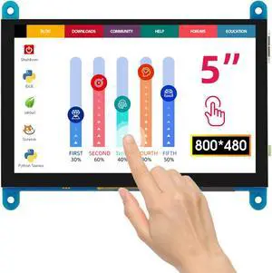 ELECROW 5 inch Monitor for Raspberry Pi Monitor Touchscreen Display Compatible with Raspberry Pi 5 4 3B+ 3B BB Black Banana Pi Jetson Nano Windows PC