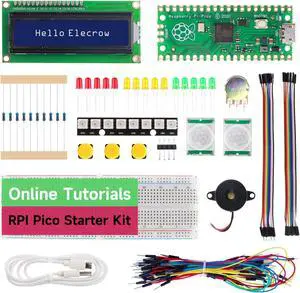 Raspberry Pi Pico Starter Kit, ELECROW Sensor Basic Kit for Programming, Pi Pico Micropython 25 Projects Lessons for Programmer