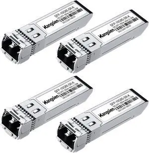 10G Multimode SFP+ LC Module, 10GBase-SR Fiber Transceiver,10G 850nm MMF up to 300 Meters, Compatible with Cisco, Ubiquiti, Mikrotik, D-Link, Netgear, Qnap, Linksys and More (4Pack)