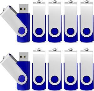 20 Pack 2GB Flash Drive Bulk USB Memory Stick Thumb Drive Bulk Swivel Design Blue