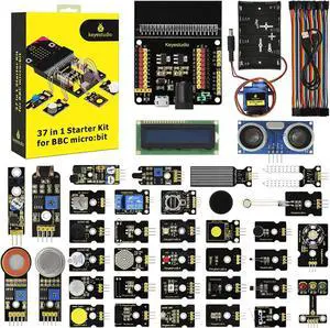 KEYESTUDIO 37 Sensors in 1 Box Starter Kit for BBC micro bit with Tutorial (without Microbit Board), Compatible with V1.5, V2 Microbit Sensor Kit Accessories Programming Gift for Kids Adults