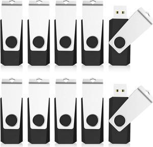 KEXIN 20 Pack 4GB USB Flash Drive Bulk Flash Drive 4 GB Thumb Drive USB Stick Bulk Flash Drives Swivel USB 2.0 Flash Drive Black