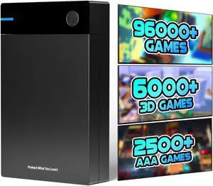 Kinhank External HDD Hard Drive with 96000+ Retro Games, Compatible with 400+ Emulators, 12TB Retro Gaming Hard Drive,Portable Game Hard Drive Disk for Win 7/8/10/11, 3.5