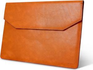 Kronemar 16 inch Premium Full-grain Leather Laptop Sleeve Case - Compatible with MacBook Pro M1/M2/M3/M4 (2019-24) & Air 15-inch (2023-24) - Loose Fit, Razer Blade 15, Microsoft Surface Laptop 3 - Tan