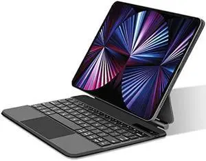 Lecsas Stylish Magic Keyboard Case for iPad Pro 12.9 2022 with Floating Magnetic Stand for iPad Pro 6th Generation 5th 4th 3th Gen 2021 2020 2018 Magic Case, Smart Trackpad & Keyboard Film, Black