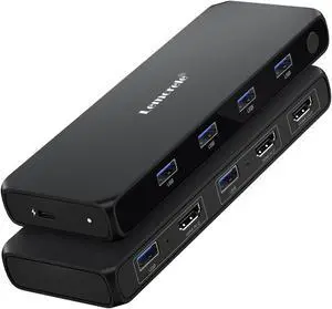 HDMI KVM Switch, Lemorele 4K@30Hz KVM Switch 2 PC 1 Monitor, 4 USB 3.0 HDMI Switches for 2 Computer Parts Keyboard, Mouse and HD Monitor, 2 x 1m USB A 3.0 Cables Included