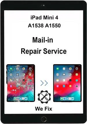 iPad Mini 4 7.9" 2015 True Original OEM Display Digitizer LCD Screen Replacement Touch Assembly A1538 A1550 + Free Install (Repair Service)