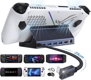 iVANKY 8-in-1 Docking Station for ASUS ROG Ally X/Valve Steam Deck OLED/Lenovo Legion Go/MSI Claw, ROG Alloy/Stream Deck Dock Hub with HDMI 4K@60Hz, 1Gbps Ethernet, 3*USB-A 3.0, 100W USB-C Charge