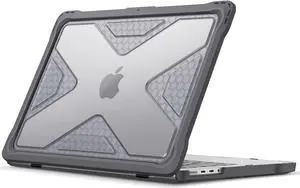 Fintie Case for MacBook Pro 14 Inch A2992 A2918 A2779 A2442 (2023 2022 2021 Release) - Heavy Duty Rugged Hard Shell Case Cover with TPU Bumper for MacBook Pro 14" M3/M2/M1 Pro/Max Chip, Gray