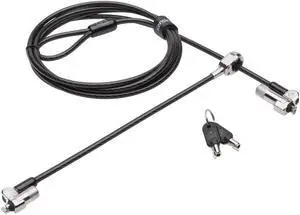 Kensington NanoSaver Keyed Dual Head Laptop Lock for Ultra-Thin Laptops/Tablets and Other Devices (K64448WW)