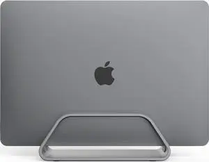 HumanCentric Vertical Laptop Stand for MacBook, Compatible with MacBook Pro Stand, MacBook Air Stand, Laptop Holder for Apple Laptop Desk Stand, Laptop Vertical Stand, MacBook Stand in Space Gray
