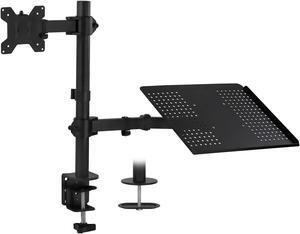 Mount-It! Laptop and Monitor Desk Mount | Fully Adjustable Laptop Mount | VESA Monitor Arm Stand | Desk Pole Mount Extension for Monitors and Laptops