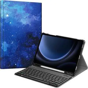 Fintie Keyboard Case for Samsung Galaxy Tab S9 FE 5G 10.9 Inch/Galaxy Tab S9 11 Inch 2023 with S Pen Holder, Slim Stand Cover Detachable Wireless Bluetooth Keyboard, Starry Sky