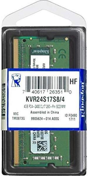 Kingston Technology (KVR24S17S8/8) ValueRAM 8GB 2400Mhz DDR4 Non-ECC CL17 SODIMM 1Rx8