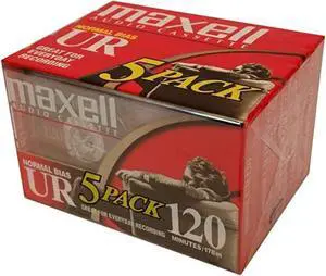 Maxell Audio Cassette Normal Bias UR 120 IEC Type EQ 120us Pack of 5