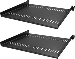 Ares Vision 350mm (13.77") Deep, Heavy Duty Steel 1U 19'' Wide Vented Shelf for Server Cabinet. 2 Pack 7 Year Warranty!