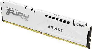 Kingston FURY Beast White 16GB 5200MT/s CL40 DDR5 XMP DIMM | Overclocking | Plug N Play | Intel XMP 3.0 | Single Module | KF552C40BW-16