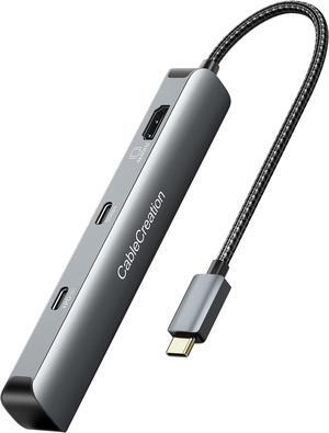 USB C Hub Multiport Adapter, CableCreation 7-in-1 USB-C Hub with 4K 60Hz HDMI, 100W PD, USB-C and 2 USB 3.0 5Gbps Data Ports, SD/TF Card Slots for Steam Deck, MacBook Pro/Air, iPad Pro, Pixelbook, XPS