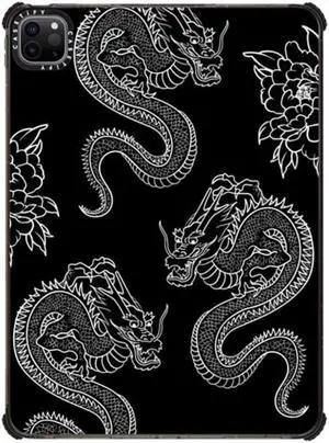 CASETiFY Impact Case for iPad Pro 11" (3rd/4th Gen) - Dragons - Clear Black