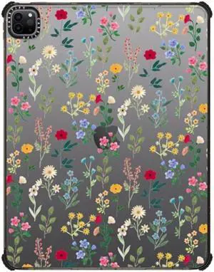 CASETiFY Impact Case for iPad Pro 12.9" (3rd/4th/5th/6th Gen) - Spring Botanicals 2 - Clear Black