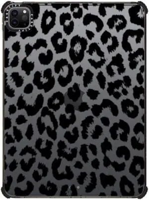 CASETiFY Impact Case for iPad Pro 11" (3rd/4th Gen) - Transparent Black Leopard Print - Clear Black