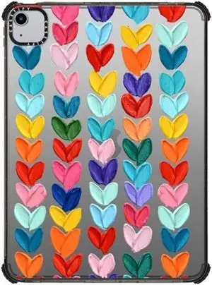 CASETiFY Impact Case for iPad Air 10.9" (4th/5th Gen) - Clear Polka Daub Hearts - Clear Black