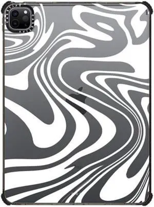 CASETiFY Impact Case for iPad Pro 11" (3rd/4th Gen) - Marble Transparent Trippy - Clear Black