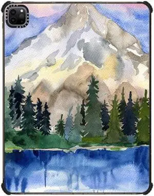 CASETiFY Impact Case for iPad Pro 12.9" (3rd/4th/5th/6th Gen) - Mountain Landscape - Clear Black