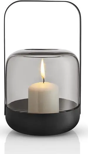 EVA SOLO Acorn Lantern, Elegant and Decorative Lantern Made of Mouth-Blown Glass and Powder-Coated Steel, Stone