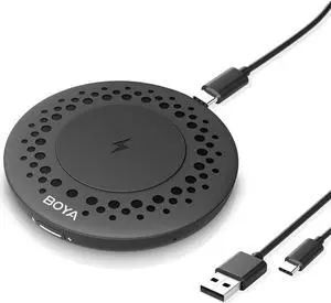 BOYA Blobby USB Conference Microphone,Desktop Computer Microphone with Wireless Charger, Omnidirectional Condenser PC Mic for Video Conference Online Class Skype Zoom Meeting