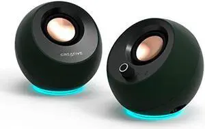 Creative Pebble Pro Minimalist 2.0 USB-C Computer Speakers with Bluetooth 5.3 and Customizable RGB Lighting, Clear Dialog and BassFlex Tech, USB Audio, Headset Port, for PC and Mac ...