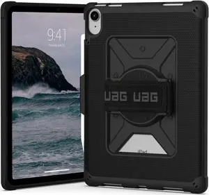 UAG Designed for iPad 10.9" 10th Gen 2022 Case Metropolis Black with Adjustable Handstrap and Pencil Holder Rugged Non-Slip Tactile Grip Exterior Heavy Duty Protective Folio Cover by URBAN ARMOR GEAR
