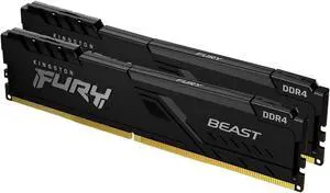Kingston FURY Beast 16GB (2x8GB) 3600MHz DDR4 CL17 Desktop Memory Kit with 2 KF436C17BBK2/16