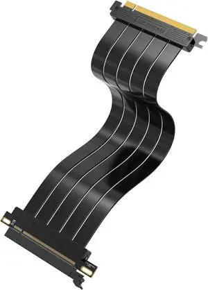 EZDIY-FAB PCIE Gen 4 16x Extreme Flexible, High Speed Riser Cable PCI Express 4.0 Port GPU Extension Card-Straight Connector [11.8in/30cm]