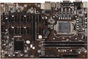 B250 BTC 12P Mining Mainboard, Gaming Motherboard Supports LGA 1151 2xDDR4 DIMM Maximum 16G, 12 GPU Slots, VGA M.2, 4 x SATA3.0