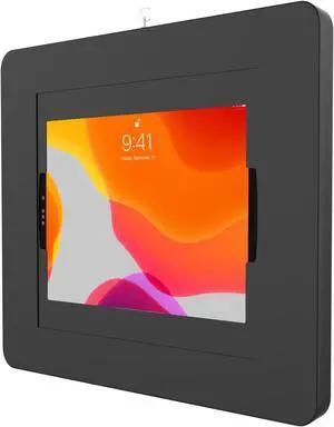 Locking iPad Wall Mount - CTA Anti-Theft Large Locking Tablet Enclosure w/ Key Lock & Interior Cable Routing for iPad Air 13" M2 (2024) - iPad Air 13" M4 (2024) - Surface Pro 3 to X - Black (PAD-PLWB)