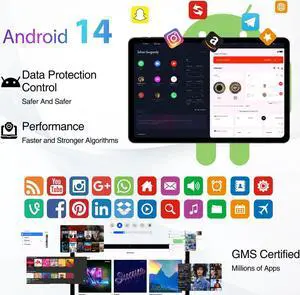 DOOGEE T30S Android 14 Tablet 2.4K, 11 Inch Tablet 16GB RAM 256GB ROM, 8580mAh Battery, Octa Core Gaming Tablets with Dual SIM 4G, TUV Certified and 4 Hi-Res Audio Speakers, 5G WiFi Tablet, Blue