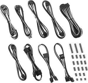 CableMod RT-Series Classic ModFlex Sleeved Cable Kit for ASUS/Seasonic/Phanteks Revolt (Black + White)